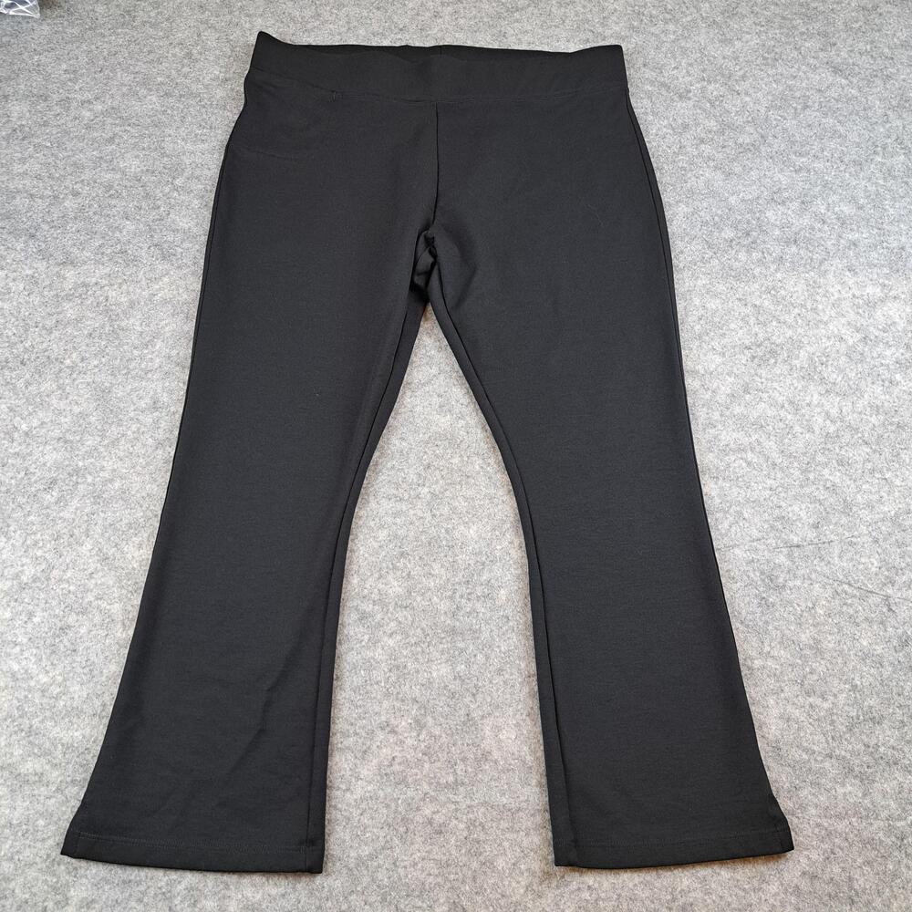 American Giant Pants Womens 16 Black Flare Crop Leggings Stretch Athletic USA